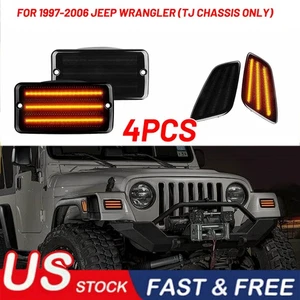Air SMOKE Bumper Signal LED + Marker For Side Light 97-06 Jeep Wrangler TJ - Picture 1 of 14