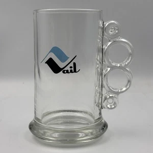 Vtg Vail Resorts Ski Skiing Beer Mug Brass Knuckle Handle Colorado - Picture 1 of 7