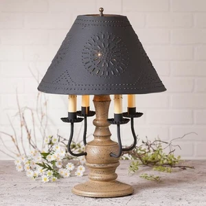 Cedar Creek Wood Table Lamp in Americana Pearwood with Textured Metal Shade - Picture 1 of 2