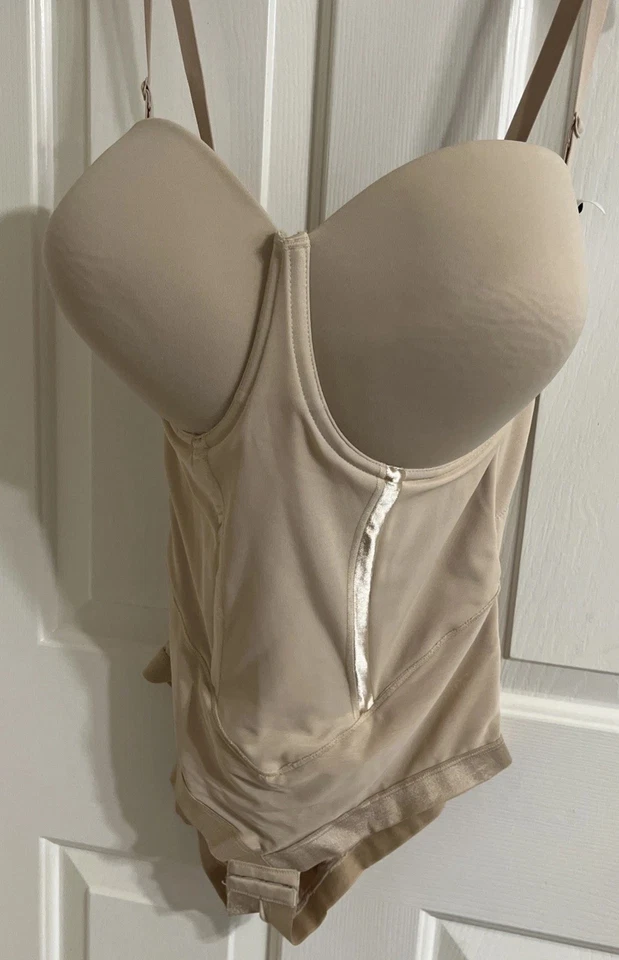 Maidenform Bodysuit Womens 40DD Beige Strapless Underwired Shapewear 1256 - Image 1 of 4