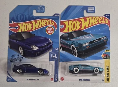 Hotwheels '98 Honda Prelude and Art Cars DMC Delorean - Image 1 of 4