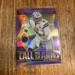 2021 Panini Playoff Call to Arms Dak Prescott Purpe Prizm #CA-DPR Dallas Cowboys - Bild 1 von 2