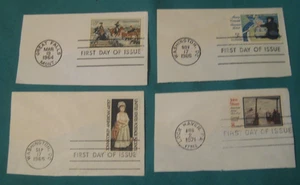 Lote de 4 cuadrados cortados primer día de emisión-artistas americanos-#4-ver descripción - Imagen 1 de 5