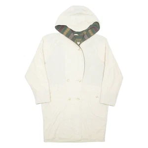 S.C. LINE Womens Overcoat Coat Cream Hooded M - Picture 1 of 6
