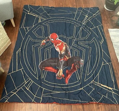 Manta de cama azul y rojo Spider-Man tamaño doble - Marvel Oeko-Tex Foto 1 de 4