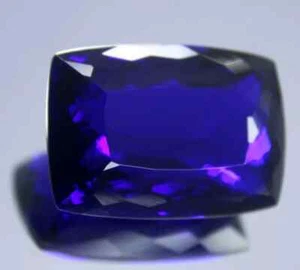 Tanzanite Tanzania of Cushion Cut 53-56 Ct Deep Blue Natural CERTIFIED Gemstone - Picture 1 of 7