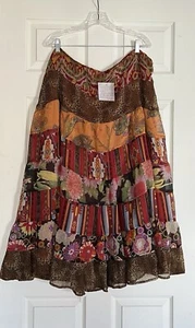 Casual Living Women Multicolor Marocco Spice Tiered Flare Skirt SZ: 3X NWT - Picture 1 of 4