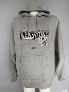 Rara Sudadera con Capucha Reebok 2007 AFC Champions New England Patriots Gruesa Pesada Grande XL 52 - Imagen 1 de 10