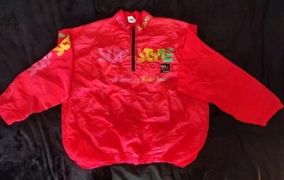 Vintage Surf Style Interplanetary Body Gear Windbreaker Jacket Neon Pink 90s  - Image 1 of 4