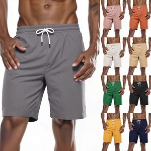 Men's Ice Silk Quick-Dry Athletic 3/4 Shorts - Loose Fit Beach Casual Shorts - Picture 1 of 39