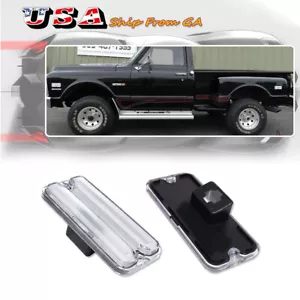 2PCS Clear Front / Rear Side Marker Signal Lights For 1968-1972 Chevy GMC Truck - Picture 1 of 8