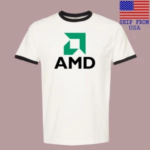 AMD Advanced Micro Devices Men's Ringer Black Size S-3XL - Picture 1 of 1