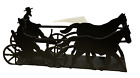 Horse & Buggy Black Metal Silhouette Amish Napkin or Letter/Mail Holder 8" Long