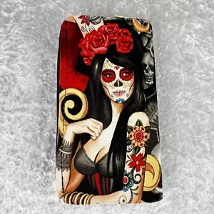 Women's Clutch Wallet - Sugar Skull - Day of the Dead Art - Picture 1 of 4