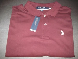 NWT Men's BIG & TALL US POLO ASSN. Solid Maroon With Logo Short Sleeve 2XL - Picture 1 of 4