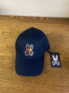 Psycho Bunny Cap Dual Color Logo Strapback Adjustable / Navy Blue - Picture 1 of 6
