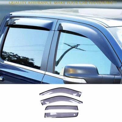 Para Dodge Ram 1500 2011-2018 negro brillante ventana visera parasol protector de lluvia 4 piezas Foto 1 de 4