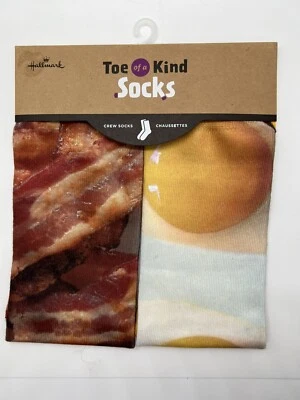 BACON & EGGS Breakfast SOCKS 聚棉 均码 适合最男女通用 全新! — 第 1/3 张图片