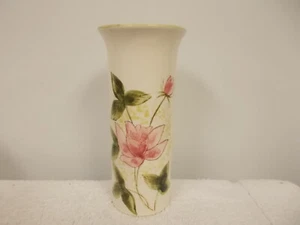 Vintage Relpo Hand Painted Flowers Floral 7" Tall Ceramic Vase Made In Japan - Picture 1 of 6