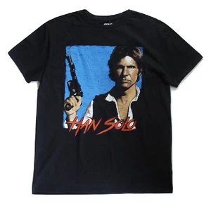 New Star Wars Han Solo Black T-Shirt Mens Size 100% Cotton Short Sleeve - Picture 1 of 4
