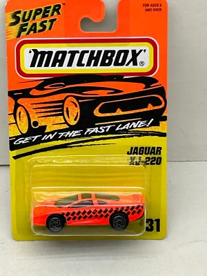 1995 MATCHBOX SUPERFAST #31 RED JAGUAR XJ-220 NEW ON CARD - Image 1 of 3