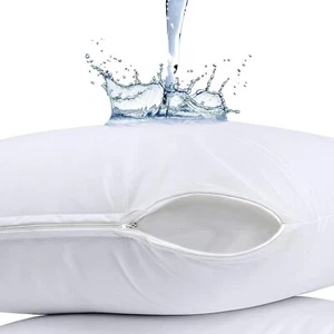 Zippered Pillow Case Standard Waterproof Pillow Protector Covers Breathable - Picture 1 of 9