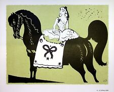 [Circus] Serge: Horse Black, Lithography Original Signed, 1944