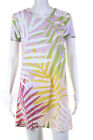 MINKPINK Womens Short Sleeve Palm Sprigs Leaf Print Tee Dress Multicolor Size XS