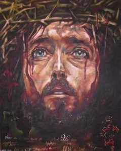 HERMOSO RETRATO JESUCRISTO PÓSTER BRILLANTE FOTO Señor Dios Cruz 2327 - Imagen 1 de 1