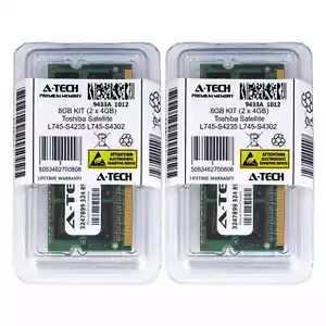 8GB KIT 2 x 4GB Toshiba Satellite L745-S4235 L745-S4302 L745-S4310 Ram Memory - Picture 1 of 1