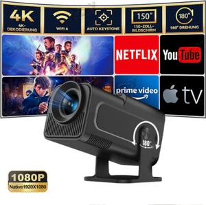 Projecteur Full HD 1080P WiFi6 projecteur Bluetooth 4K 10000 lumens Android home cinéma - Photo 1/23