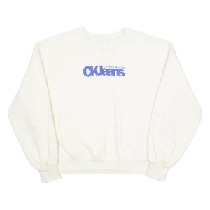 CALVIN KLEIN JEANS Womens Sweatshirt Cream Crewneck XL - Picture 1 of 6