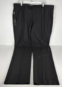 Pantalones de vestir de lana Tiglio Luxe para hombre negros 42R 2560 sin dobladillo nuevos con etiquetas - Imagen 1 de 12