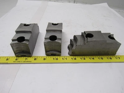 Lote de 3 mandíbulas superiores de mandril de torno Cushman 05-201466 5-1/2" X 2-1/4" X 1-3/4" Foto 1 de 4