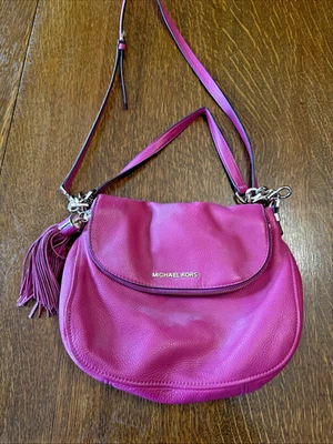 Michael Kors Leather Bedford Medium Flap in acid fuchsia Shoulder Bag  Crossbody - Image 1 of 4