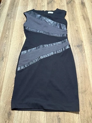 Vestido Calvin Klein, Para Mujer Talla 4, Negro Gris, Cremallera Trasera, Funda, Sin Mangas Foto 1 de 4