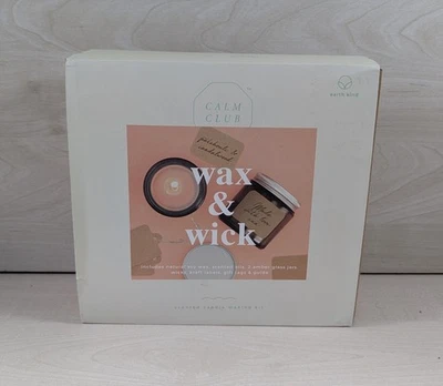 Calm Club Wax & Wick Scented Soy Candle Making Kit Sandalwood & Patchouli NEW - Image 1 of 4