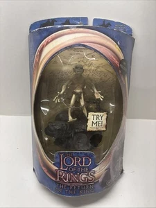 LOTR LORD OF THE RINGS GOLLUM ACTION FIGURE TOYBIZ ROTK GOLEM WITH BASE *WORKS* - Picture 1 of 5