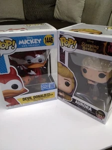 Funko Pop Disney's Donald Duck 1446 And Aurora 1454 - Picture 1 of 5