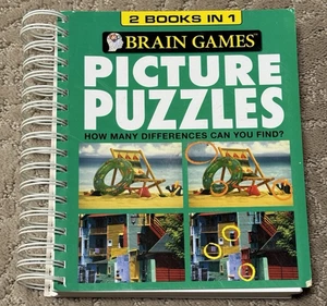 Brain Games - Picture Puzzles: 2 books in 1 Spiral Bound Paperback Full of Fun! - Foto 1 di 15