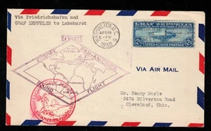 USA #C15 Very Fine Used On FDC Cover Graf Zeppelin - A Rare 1st Day Cover - Picture 1 of 2