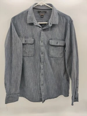 Marc Anthony Shirt Mens Large Slim Fit Blue Denim Long Sleeve Button Up Size XL - Image 1 of 4