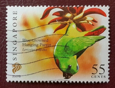 SINGAPORE Asia 2007B 55c Used Hanging Parrot Mi 1700II Scott 1253a Superb 8263 - Image 1 of 2