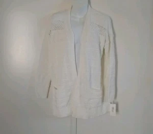 Style & Co Women's Long Sleeve Charm Winter White Open Cardigan w/Pockets Sz PP - Picture 1 of 12