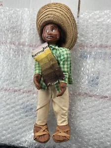 VTG Antique Mexican Folk Art Wooden Carved Man Doll Figurine statue 1950’s - Picture 1 of 10