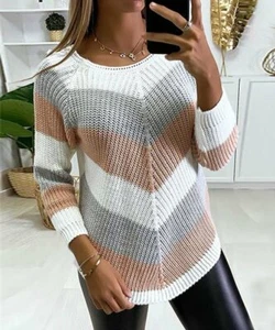 NXH Pink & White Chevron Crewneck Sweater size XL - Picture 1 of 1