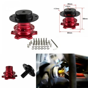 6 Holes Aluminum Steering Wheel Quick Release Snap off Hub Adapter Boss Kit Car - Picture 1 of 8