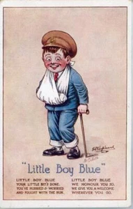 PRINTED WW1 MILITARY PATRIOTIC POSTCARD "LITTLE BOY BLUE"' BY GE SHEPHEARD, TUCK - Picture 1 of 2