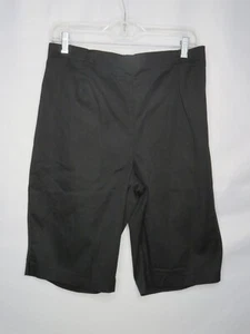 LAURA SCOTT PETITE BLACK FLAT FRONT BACK ELASTIC 12" INSEAM SHORTS SZ 16P #X278 - Picture 1 of 2