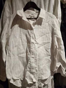 Seed Heritage Button Up Linen Blend Shirt Top Size 12 Women's - Picture 1 of 9